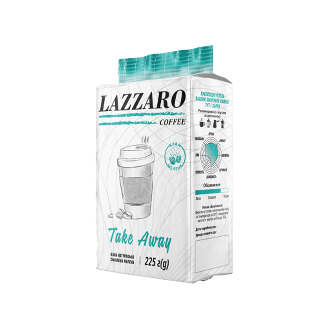 13222 | Кава мелена Lazzaro White Take Away 225 г | Coffee Shop